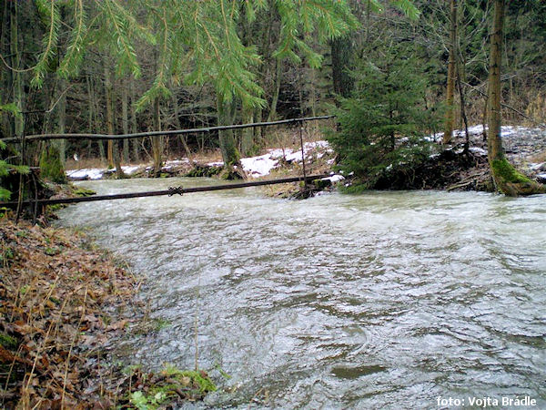 Lávka těsně pod ústím Suché Lávka těsně pod ústím Suché