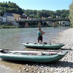 Pláž pod druhým mostem ve městě Burghausen 07/2026