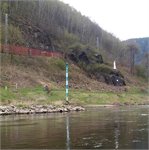 Socha svatého Vojtěcha na skále nad Labem u Dolního Žlebu